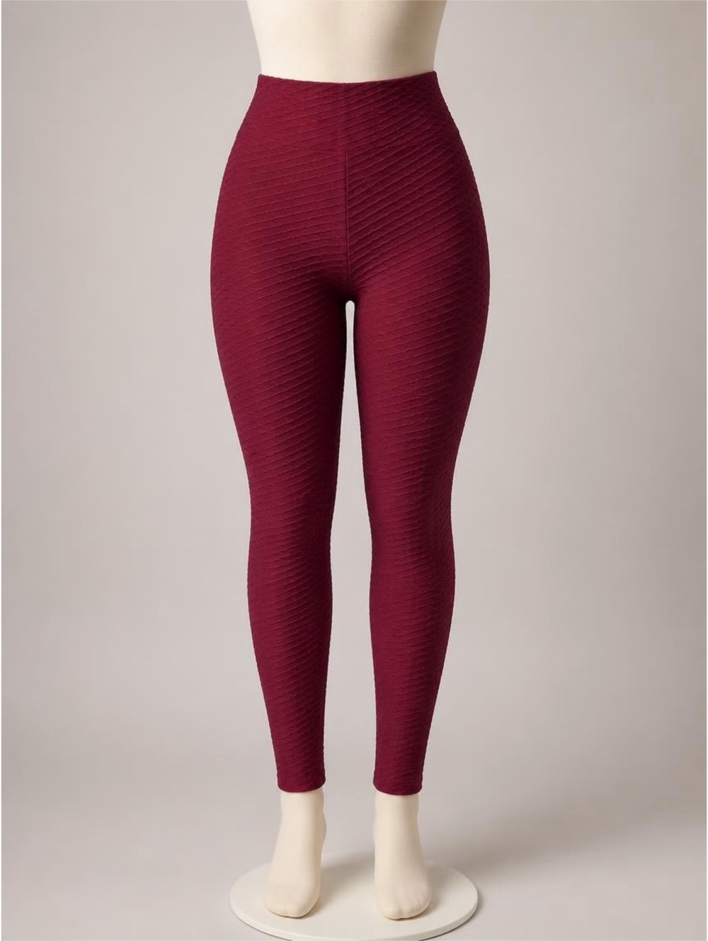 Booty by Brabants Women's Burgundy Croco Skin Textured Leggings OS